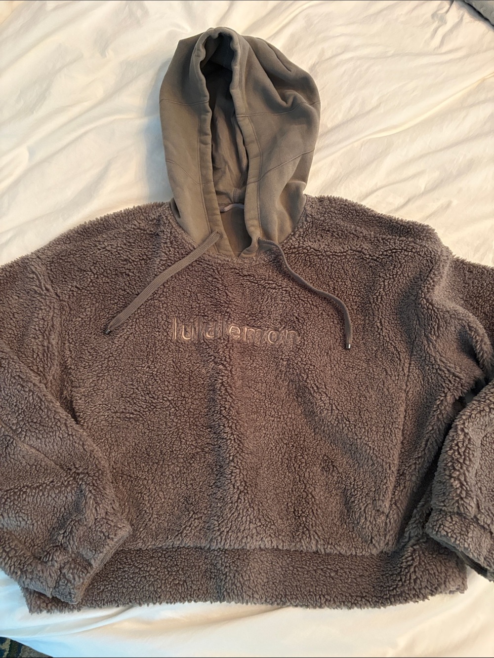Lululemon Cozy Sherpa Hoodie - Taupe/Green